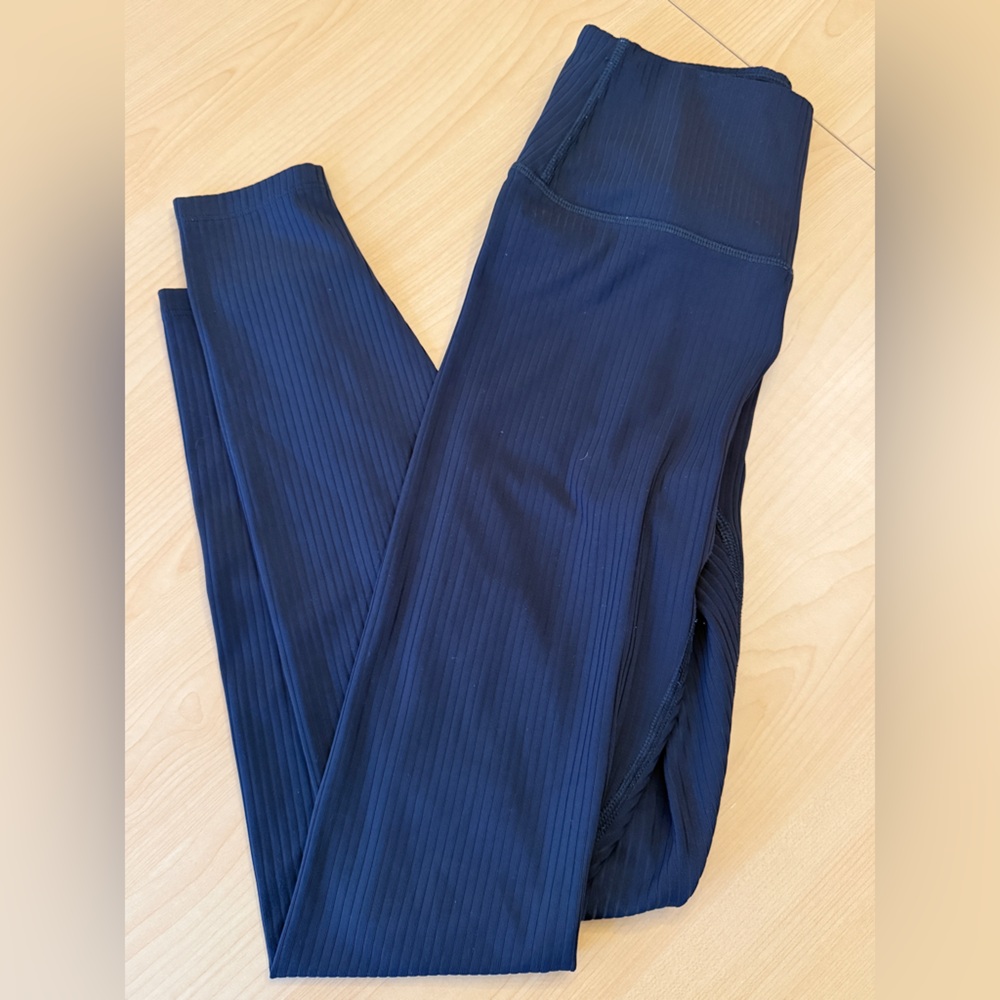 all in motion black Ribbed High-Rise Leggings